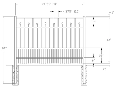 Picture of 42" S3 Essex with Doggie Panel Drawing