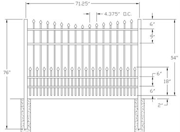 Picture of 54" S5 Newport with Doggie Panel Drawing